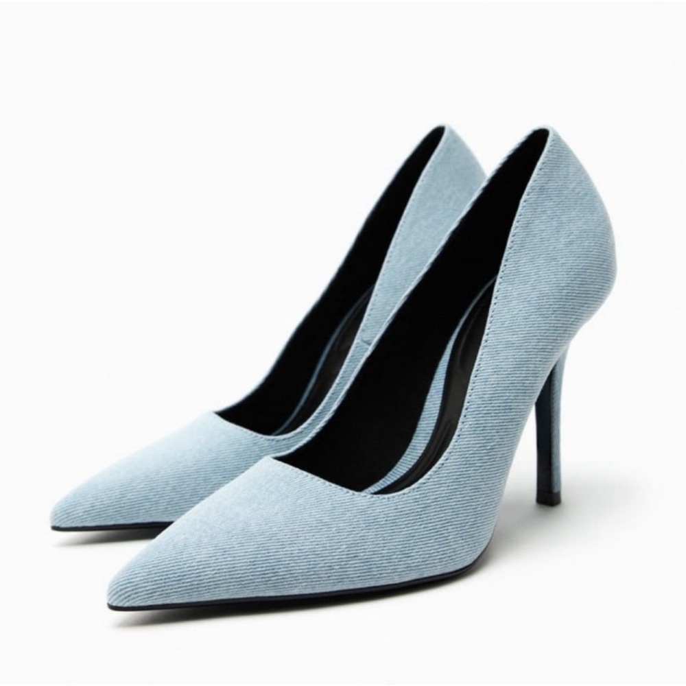 Elegant Denim Blue Women's Heels